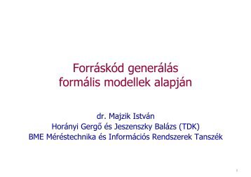 Forráskód generálás formális modellek alapján