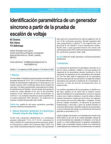 Identificación paramétrica de un generador síncrono a partir de la ...