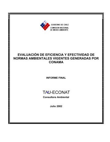 Evaluación de Eficiencia y Efectividad de Normas ... - Sinia