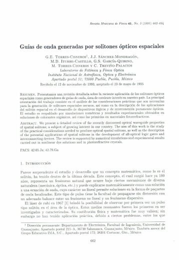 Guías de onda generadas por solitones ópticos espaciales - Revista ...