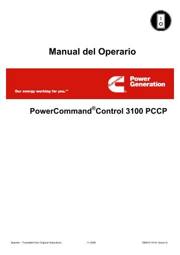 Anx 3.1 Manual de operación del generador eléctrico Cummins