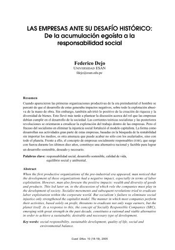 Las empresas ante su desafío histórico: de la acumulación ... - Esan