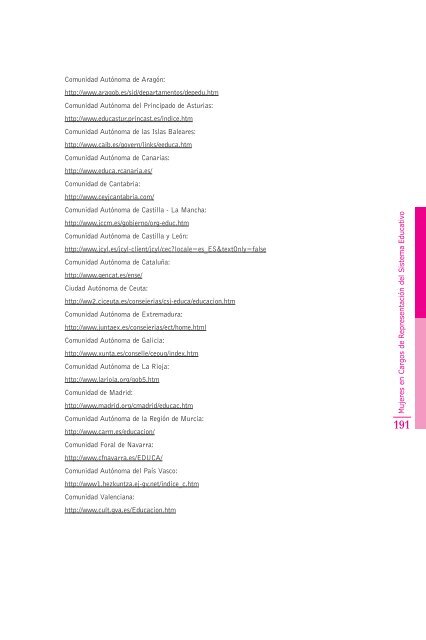 Mujeres en cargos de representación del sistema educativo