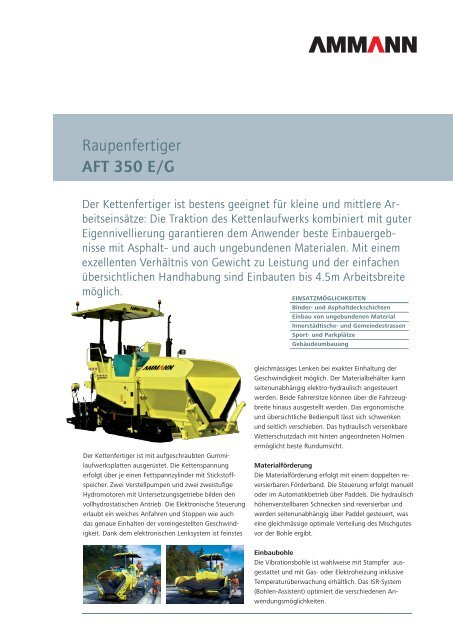 Strassenfertiger AFT 350 E/G