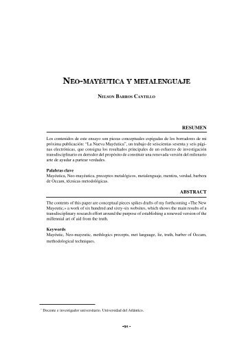 Neo-Mayéutica y Metalenguaje - Universidad del Atlántico