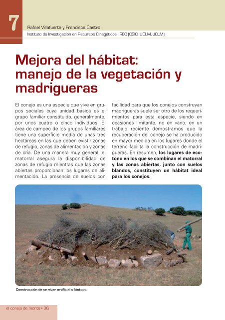 Claves para o éxito na mellora das poboacións de coello en Galicia