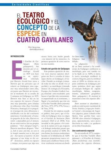 el teatro ecológicoy el conceptode la especieen cuatro gavilanes