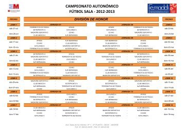 o Calendario de cruces - Femaddi