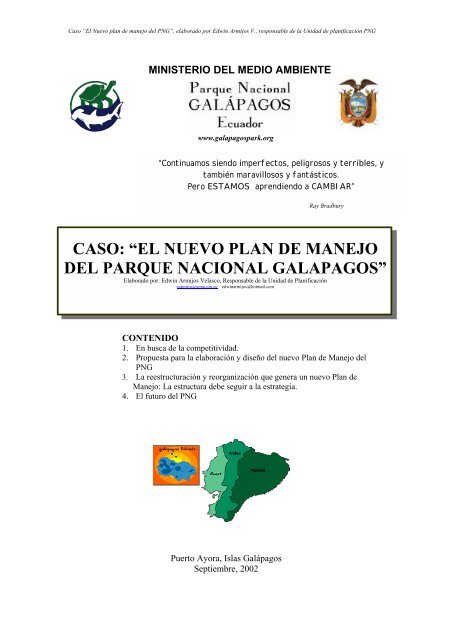 El nuevo Plan de manejo del Parque Nacional Galápagos - Miliarium
