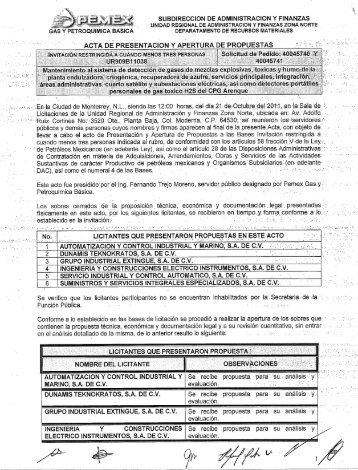 SUBDIRECCION DE ADMINISTRACIÓN Y FINANZAS ... - PEMEX.com