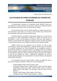 LAS OFICINAS DE ANSES EXTIENDEN SU HORARIO DE ATENCIÓN