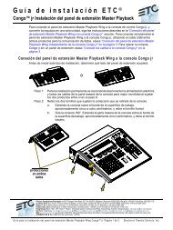 Congo™ jr Instalación del panel de extensión Master Playback - ETC