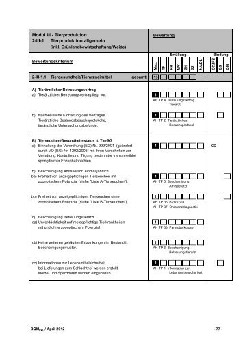 Modul III - Tierproduktion 2-III-1 Tierproduktion allgemein