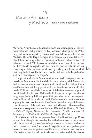 15. Mariano Aramburo y Machado - Proyecto Ensayo Hispánico