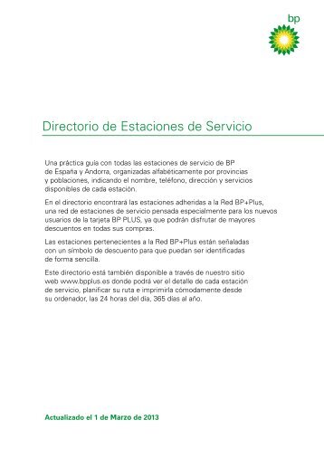 Directorio de Estaciones de Servicio - BP