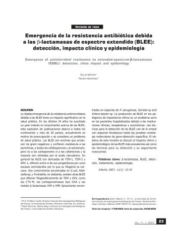 Emergencia de la resistencia antibiótica debida ... - SciELO Colombia