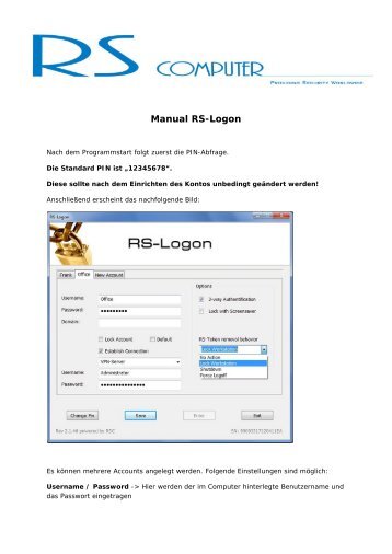 Manual RS-Logon - RS-Computer