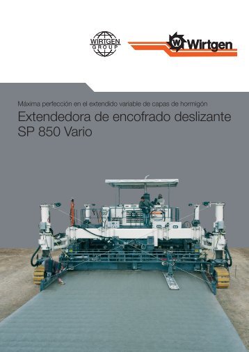 Extendedora de encofrado deslizante SP 850 Vario - Wirtgen.de