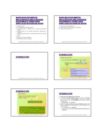 Bases de Datos Objeto-Relacionales, Relacionales Extendidas y