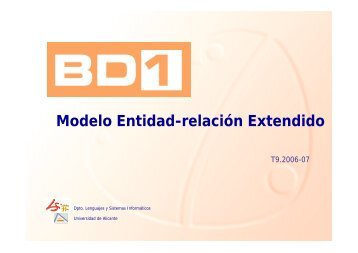 Modelo Entidad-relación Extendido - RUA - Universidad de Alicante