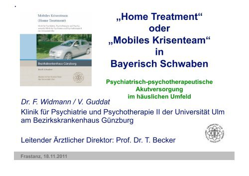 „Home Treatment“ oder „Mobiles Krisenteam“ in Bayerisch Schwaben