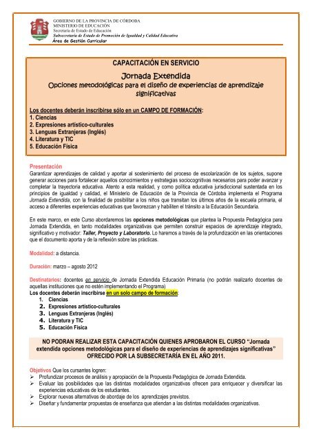 Presentacion Jornada Extendida - Igualdadycalidadcba.gov.ar