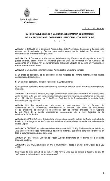 Ley Nº 5846 Cámara Contenciosa y Electoral - Poder Judicial de la ...