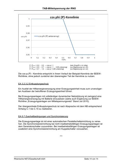 Technische Anschlussbedingungen TAB Mittelspannung - RNG