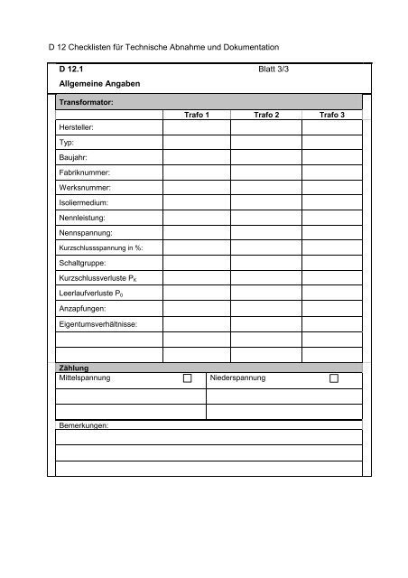 Technische Anschlussbedingungen Mittelspannung - RNG