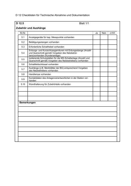 Technische Anschlussbedingungen Mittelspannung - RNG