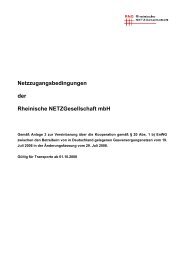 Netzzugangsbedingungen der Rheinische NETZGesellschaft ... - RNG