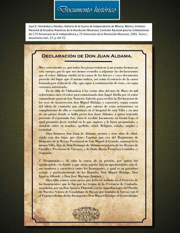 Declaración de Don Juan Aldama - INEHRM