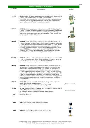 EQUIPOS PARA ENSAYO DE MATERIALES ... - Litoral Medición