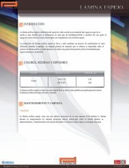 INTRODUCCIÓN COLORES, MEDIDAS Y ESPESORES ... - Plastiglas