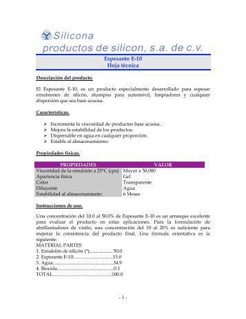 Espesante E-10.pdf - Silicona.com.mx
