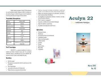 Aculyn 22 - chemico especialidades quimicas