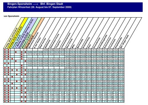 Sonderfahrplan Winzerfest