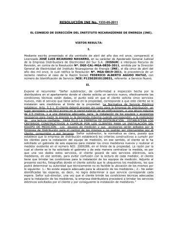 RESOLUCIÓN INE No - Instituto Nicaragüense de Energía