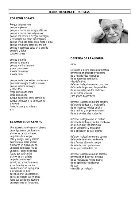 Mario Benedetti Poemas Estrategia Didactica