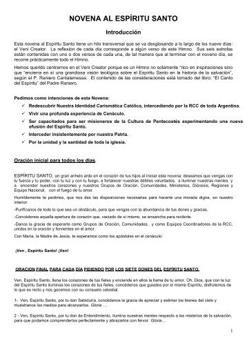 NOVENA AL ESPÍRITU SANTO - RCC Argentina