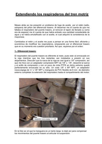 Extendiendo los respiraderos del tren motriz - Niva FAQ