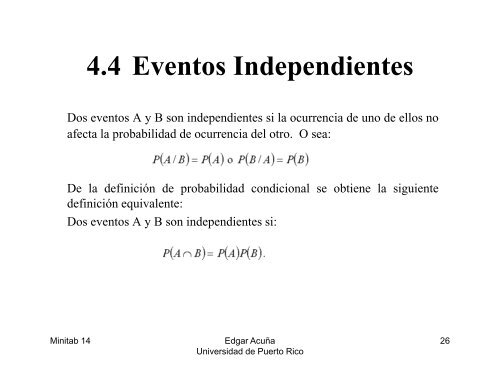 4. CONCEPTO BASICOS DE PROBABILIDADES - UPRM