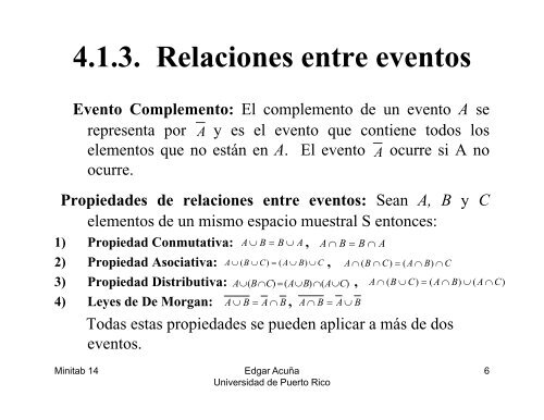 4. CONCEPTO BASICOS DE PROBABILIDADES - UPRM