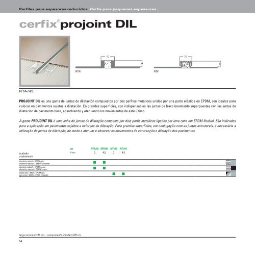 Perfiles para espesores reducidos. Perfis para pequenas ... - Profilpas