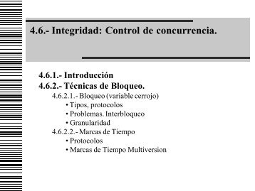 Concurrencia en Bases de Datos