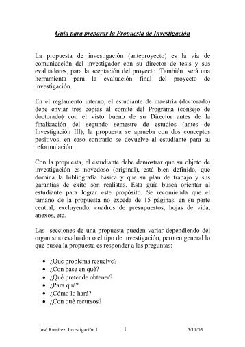 Guía para la elaboracion de la propuesta de investigacion