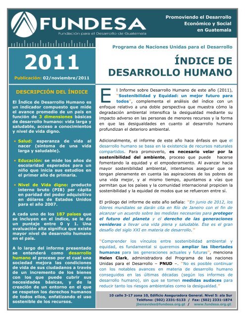 Indice De Desarrollo Humano Fundesa