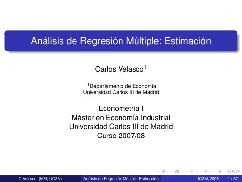 Análisis de Regresión Múltiple: Estimación - Universidad Carlos III ...