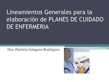 Lineamientos Generales para la elaboración de PLANES DE CUIDADO DE ENFERMERIA