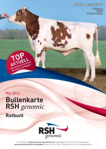 Bullenkarte RSH genomic - Rinderzucht Schleswig-Holstein e.G.